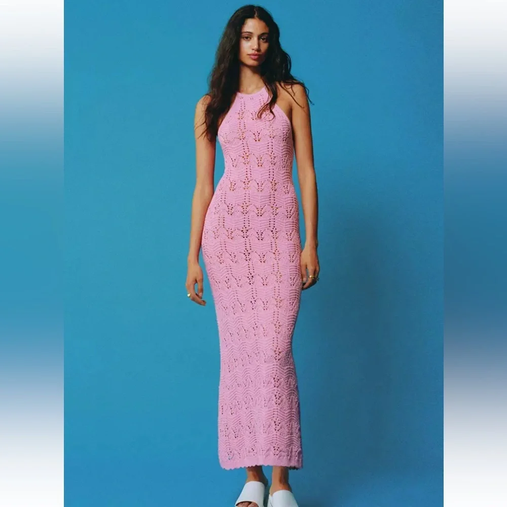 SOLD. NWT House of Harlow 1960 Crochet knit dress in daffodil 🌼 yellow - Picture 7 of 11